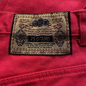 Gitano High Waisted Pink Tapered Leg Baggy Womens White Jean Pants Size 12